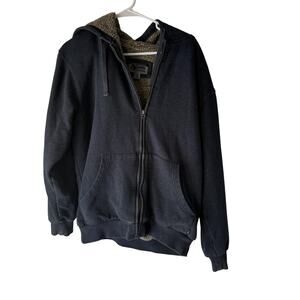 Gander Mountain Guide Series Hoodie Mens M Blue Sherpa Lined Full Zip Workwear